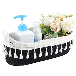 Cesta de almacenamiento tejida con cuerda de algodón&nbsp;AJEW-WH20020-153D