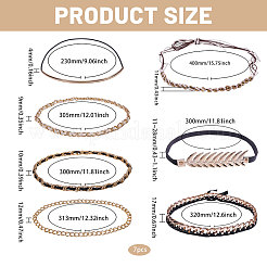 7 pz 7 stili di fasce per cappelli in similpelle e acrilico con catena a maglie&nbsp;DIY-CA0007-58