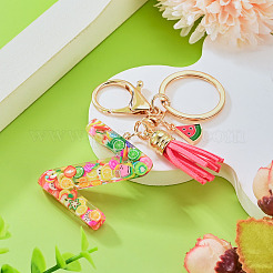 Porte-clés en résine avec lettres sur le thème des fruits&nbsp;KEYC-TAC0033-02Z