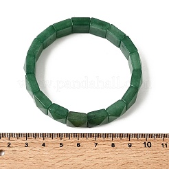 Bracelets extensibles en perles carrées d'aventurine verte naturelle pour femmes et hommes&nbsp;BJEW-C097-06O
