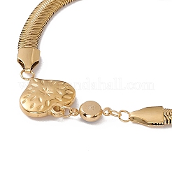 Bracciale a maglie malocchio smaltato con catene piatte a serpente&nbsp;BJEW-P284-06A-G