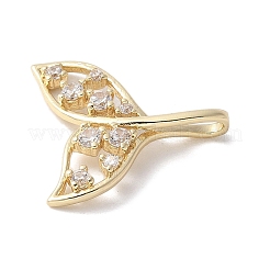 Messinganhänger mit hohlgeschnitztem Fischschwanz-Design&nbsp;LS-KK-V005-04G
