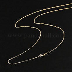 Colliers à chaîne gourmette en laiton plaqué 1 mm pour femmes et hommes&nbsp;MAK-L044-26G