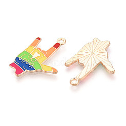 Regenbogenfarbene Pride-Emaille-Anhänger aus Legierung&nbsp;LS-ENAM-K067-06