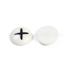 Cabochon in resina rotondi piatti bianchi e neri a forma di cartone animato&nbsp;CRES-Q009-01I