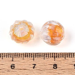 Cuentas de lampwork hechas a mano con flor interior texturizada&nbsp;LAMP-T024-07F