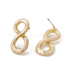 Orecchini a bottone con numero in ottone con 925 spilla in argento sterling da donna&nbsp;EJEW-A077-01H