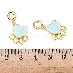 Europäische Anhänger mit Pfotenabdruck aus Messing und Emaille&nbsp;KK-L256-08G