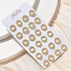 Latón micro pave aretes de circonita cúbica transparente&nbsp;EJEW-D305-17G