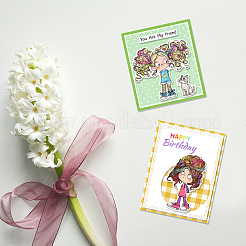 Individuelle Klarsichtstempel aus PVC-Kunststoff mit Sommermotiv&nbsp;DIY-WH0631-0779
