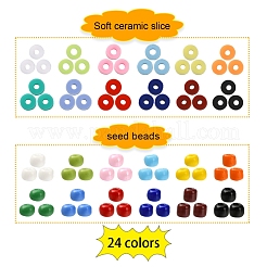 Graine de verre bricolage et disque de perles d'argile polymère kit de recherche de fabrication de bijoux&nbsp;DIY-YW0005-31
