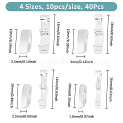 40 Stück 4 Stile umweltfreundliche Messing-Uhrenarmbandverschlüsse&nbsp;KK-FH0007-25