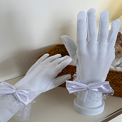 1 Paar Spitzenhandschuhe aus Polyester für die Hochzeitsbraut&nbsp;AJEW-LP0003-35B