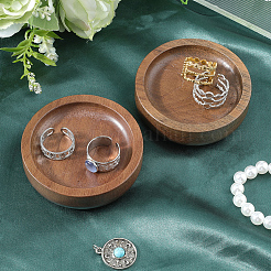 Plateau de présentation de bijoux rond et plat en bois&nbsp;ODIS-WH20003-05B
