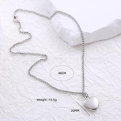 Herzanhänger-Halsketten aus Edelstahl 304 mit Kastenkette für Damen&nbsp;RP4113