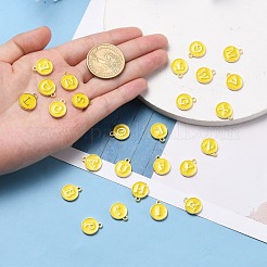 Lettre initiale a ~ z breloques en émail de l'alphabet&nbsp;ENAM-X0018-09