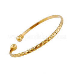 Perfektes Design echte 18 Karat vergoldete Messing Drehmoment Manschette Armreif&nbsp;BJEW-EE0001-05