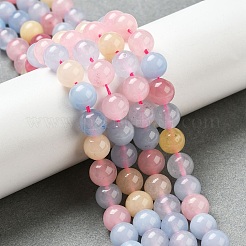 Billes de jade naturelles de teint en malaisades teintes&nbsp;X-G-G021-02B-24
