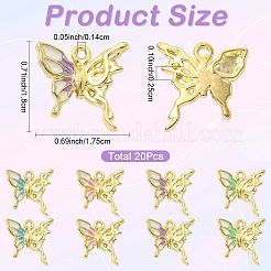 20pcs 4 pendentifs en alliage de couleurs&nbsp;ENAM-YW0009-41