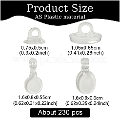 230 Stück 4 Stile transparente Anhängerrohlinge aus ABS-Kunststoff&nbsp;FIND-YW0007-54