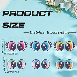 48 Paar Wollfilz-Augen-Cabochons&nbsp;DIY-ME0002-14