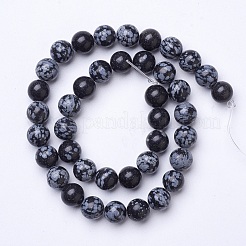 Chapelets de perles de flocon de neige en obsidienne naturelle&nbsp;G-D855-11-10mm
