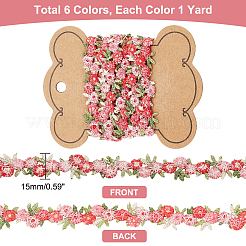 6 Yards 6 Farben Blumen Polyester Stickerei Spitzenband&nbsp;OCOR-PH0002-17