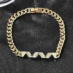 Bracelets en laiton à maillons en zircone cubique transparent&nbsp;BJEW-F498-03A-G
