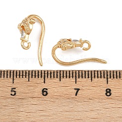 Ganchos para pendientes de ojo de caballo con circonita cúbica transparente y micropavé de latón&nbsp;KK-A274-13G