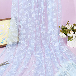 Tissu de gaze en nylon à motif flocon de neige de Noël&nbsp;AJEW-WH0314-910A