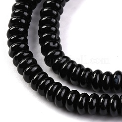 Brins de perles d'agate noire naturelle (teintes et chauffées)&nbsp;G-G177-F01-03