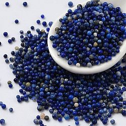 Perles en lapis-lazuli naturel, sans trou, ronde, 1.2~1.5mm