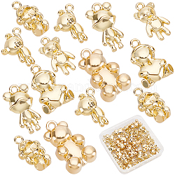 SUNNYCLUE 1 Box 48Pcs 6 Styles Plating Alloy Bear Charms Gold Cartoon Bear Pendant Animal Dangles for Jewellery Making Charms Keychain Earring Findings Bracelet Necklace Supplies Adult Women