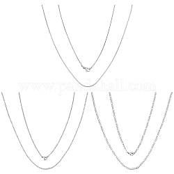 Sunnyclue 6шт 3 стиля 304 цепочки ожерелья из нержавеющей стали, с омаром застежками, цвет нержавеющей стали, 2шт / стиль