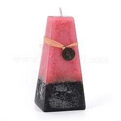Bougies d'aromathérapie sans fumée en forme de cône, avec boite, pour le mariage, fête, votifs, brûleurs à mazout et décorations pour la maison, rose chaud, 5.95x5.95x11.95 cm, pendentifs: 21x17.5x1 mm