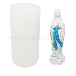 Stampi per candele in silicone fai-da-te a tema vergine maria religione, per la realizzazione di candele profumate, vecchio pizzo, 6.5x6.5x9cm