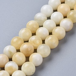 Natürlichem Honig Jade Perlen Stränge, Runde, 8~8.5 mm, Bohrung: 0.8 mm, ca. 46 Stk. / Strang, 14.96 Zoll (38 cm)