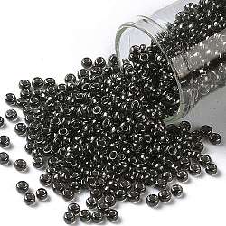 TOHO Round Seed Beads, Japanese Seed Beads, (282) Inside Color Charcoal, 8/0, 3mm, Hole: 1mm, about 222pcs/10g