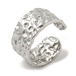 304 anillo de puño abierto texturizado de acero inoxidable, color acero inoxidable, nosotros tamaño 7 1/2 (17.7 mm)