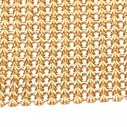 Netzbandrolle aus Aluminium mit Perlenbesatz, für DIY Schmuck Handwerk machen, golden, 19-1/4~19-3/4 Zoll (490~500 mm)