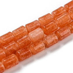 Abalorios naturales del jade hebras, columna, teñido y climatizada, rojo naranja, 5.6~6.3x4.2~4.6mm, agujero: 0.9 mm, aproximamente 65 pcs / cadena, 14.96~15.12 (38~38.4 cm)