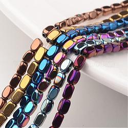 Chapelets de perles en hématite synthétique sans magnétique, cuboïde, couleur mixte, 8x4x4mm, Trou: 1mm, Environ 52 pcs/chapelet, 15.7 pouce
