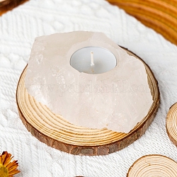 Kerzenhalter aus natürlichem Quarzkristall, Reiki-Energiestein-Kerzenständer, 9~10 cm