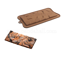 Stampi in silicone alimentare per cioccolato, rettangolo con motivo esagonale, stampi per colata di resina, fabbricazione artigianale in resina epossidica, Perù, 185x103x7mm, Foro: 9 mm, finito proteggere: 150x75x7mm