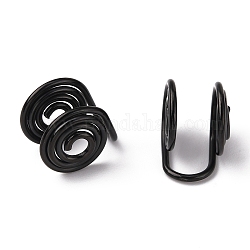 304 спиральные серьги-каффы из нержавеющей стали, украшения из проволоки для непроколотых ушей, электрофорез черный, 12x10x7.5~8 мм
