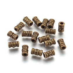 Perline in lega stile tibetano, Perline scanalate, colonna,  cadmio& piombo libero, bronzo antico, 9x5.5mm, Foro: 3 mm