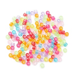 Прозрачные пластиковые бусины, баррель, разноцветные, 6.3x4.5 мм, отверстие : 2.7 мм, Около 4500 шт / 500 г