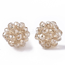 Placage acrylique perles tissées, billes de cluster, ronde, Pérou, 15mm, Trou: 1.8mm