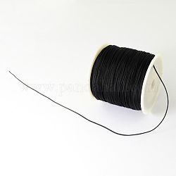 Плетеной нейлоновой нити, китайский шнур для завязывания бисера шнур для изготовления ювелирных изделий из бисера, чёрные, 0.5 мм, Около 150 ярдов / рулон