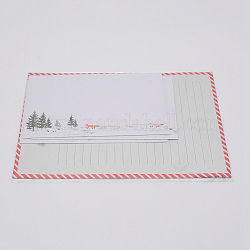 Paper Envelopes & Letter Papers, Tree & Fox Pattern, Rectangle, White, 9~21x14.3~15x0.01~0.02cm, 9pcs/set